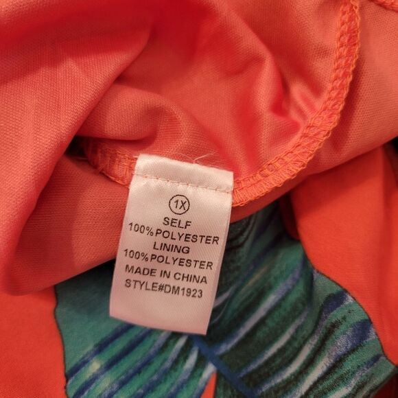 Fashion Nova Tube Top Tropical Paradise Passion Romper Orange Floral Flounce 1X - Picture 10 of 10